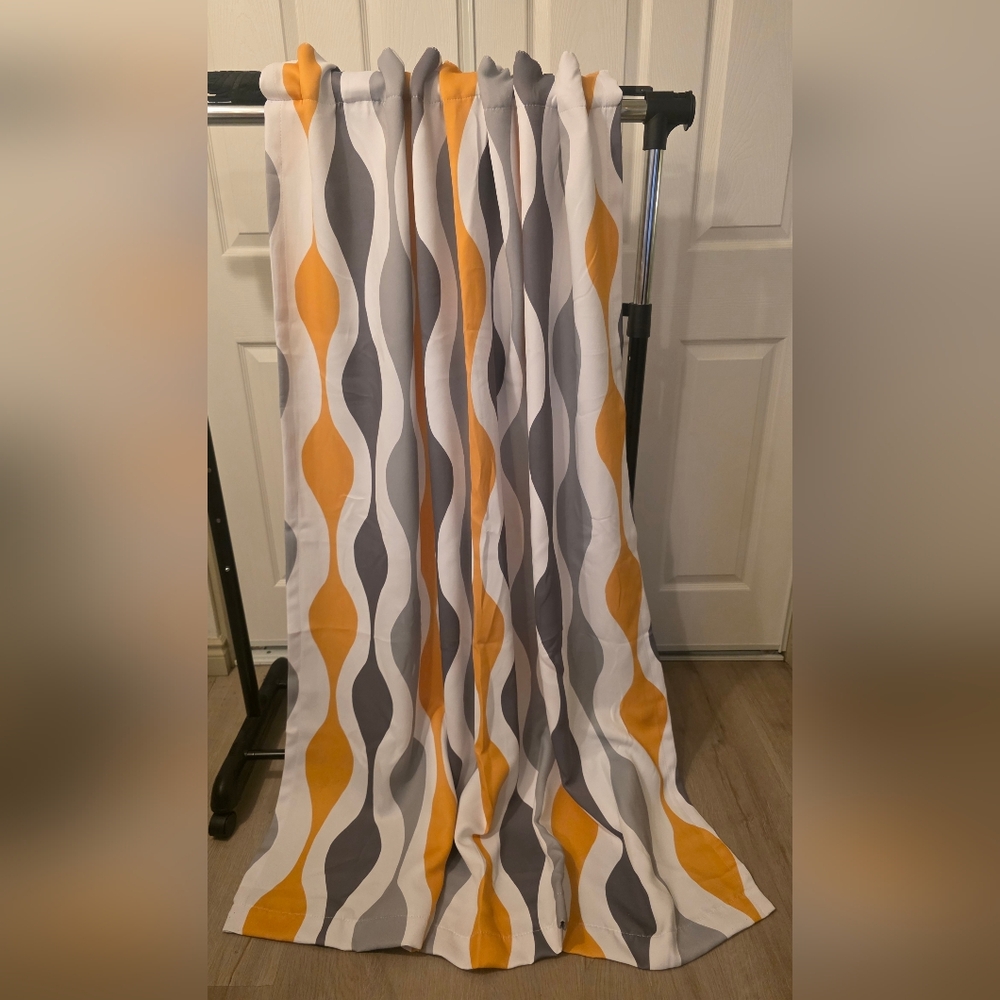 Lush Decor Blackout Curtains – 4 Panels – Neutral Geometric / MCM-Inspired